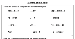 Months of the Year - Extension