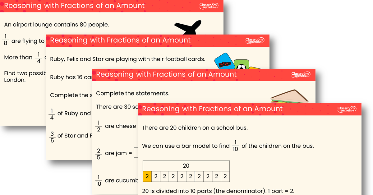 RYear 3 Reasoning with Fractions of an Amount Teaching PPT