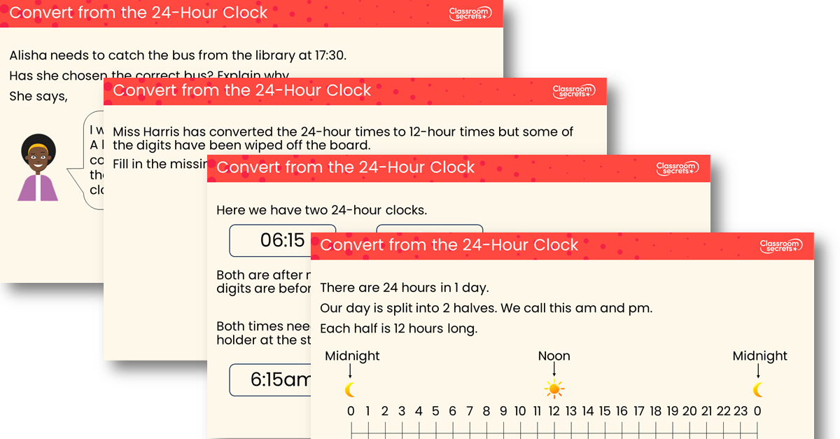 Year 4 Convert from the 24-Hour Clock Teaching PPT