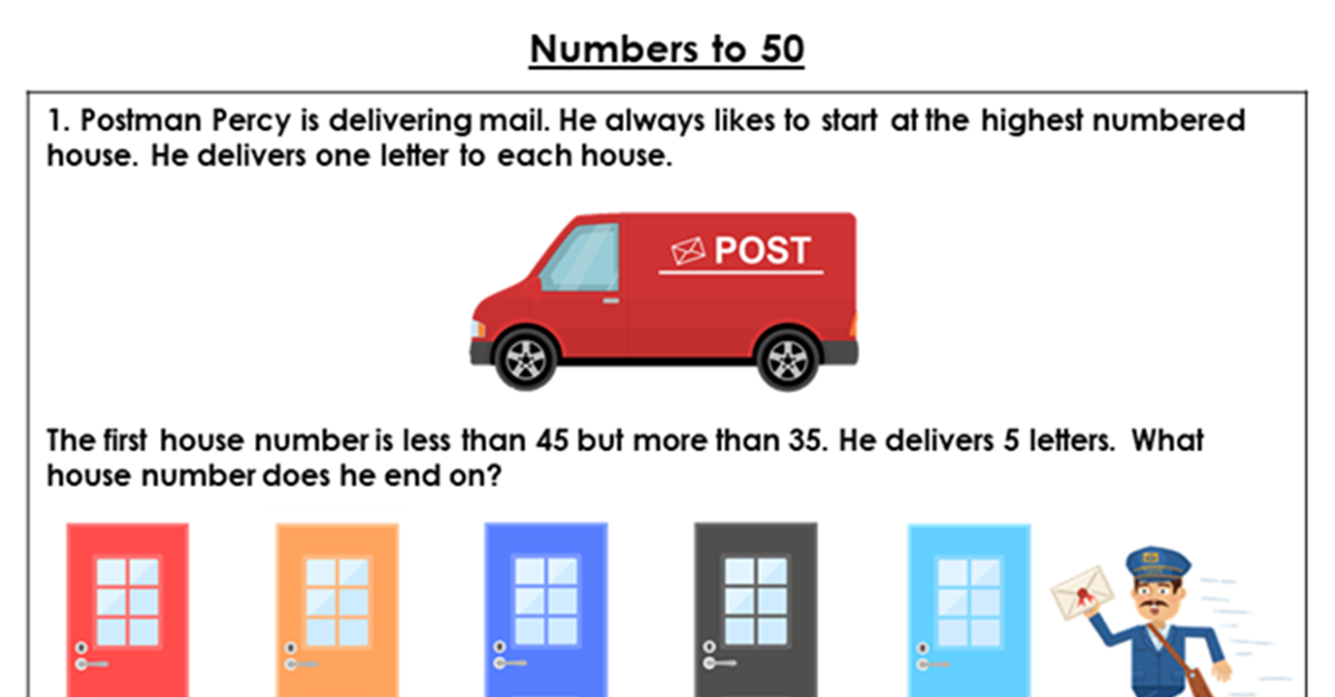 Year 1 Numbers to 50 Free Discussion Problems