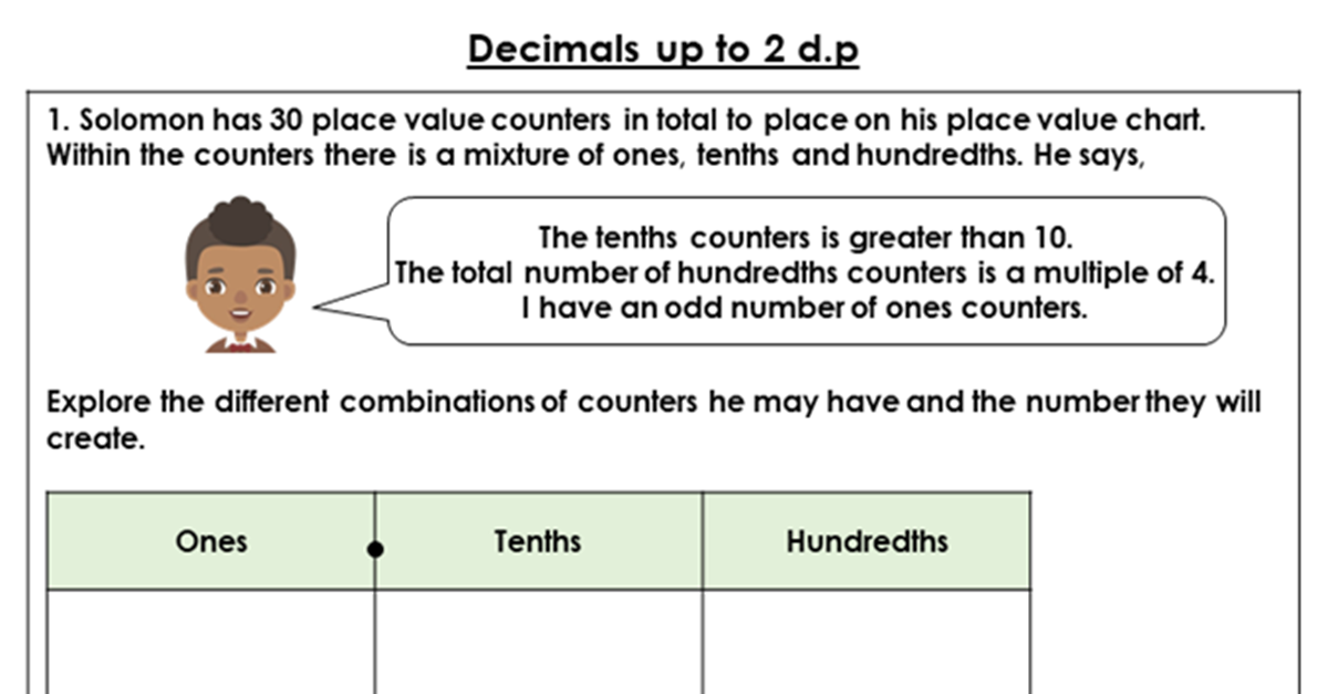 Decimals up to 2 Decimal Places Year 5 Resources