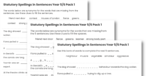 Year 5/6 Statutory Spellings in Sentences (Set 1)