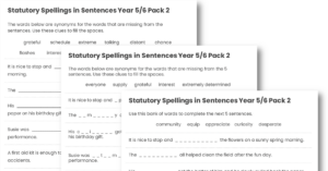 Year 5/6 Statutory Spellings in Sentences (Set 2)