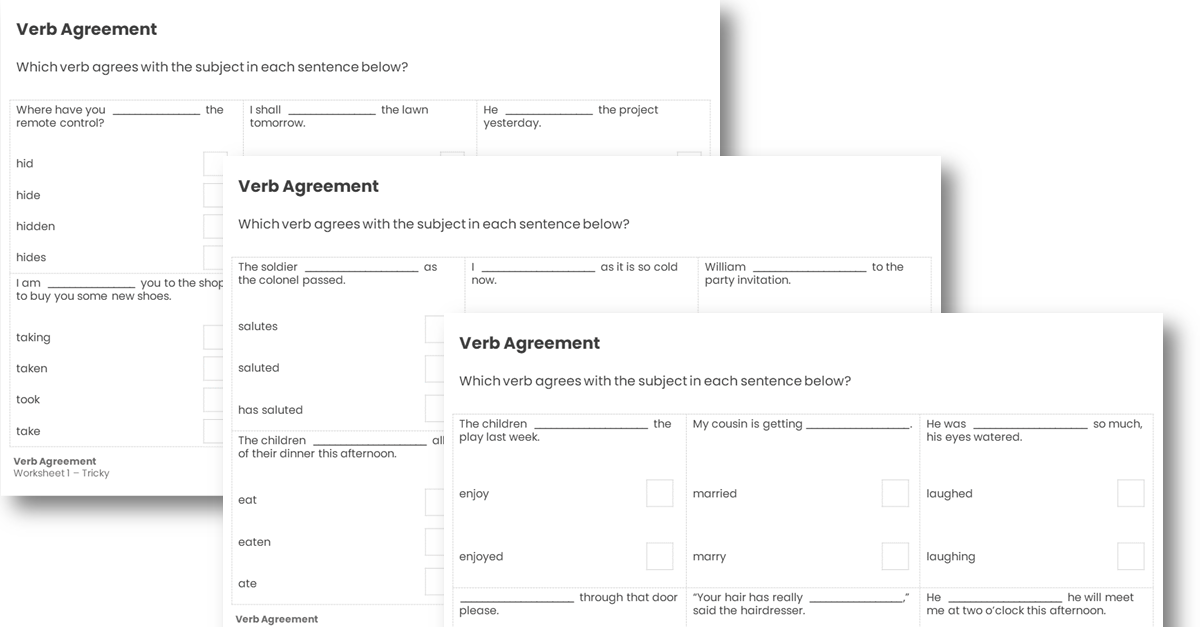 Verb Agreement KS2 SPAG Test Practice