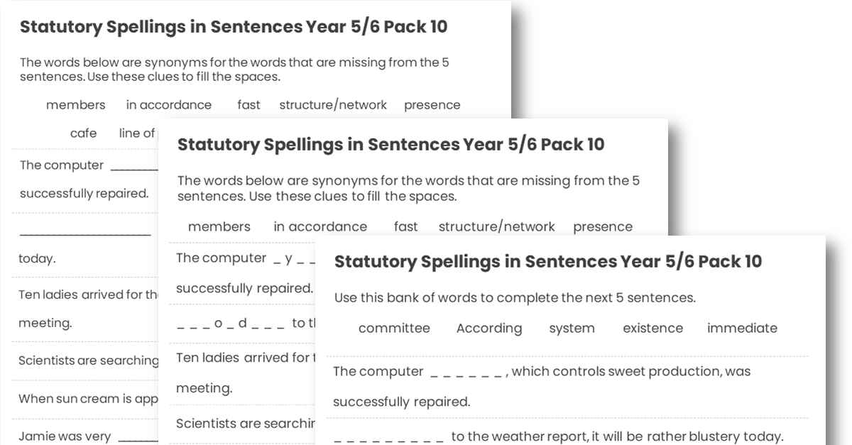 Year 5/6 Statutory Spellings