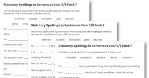 Year 5/6 Statutory Spellings in Sentences (Set 7)