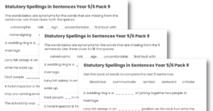 Year 5/6 Statutory Spellings in Sentences (Set 9)