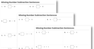 KS1 Arithmetic Missing Number Subtraction Sentences Test Practice