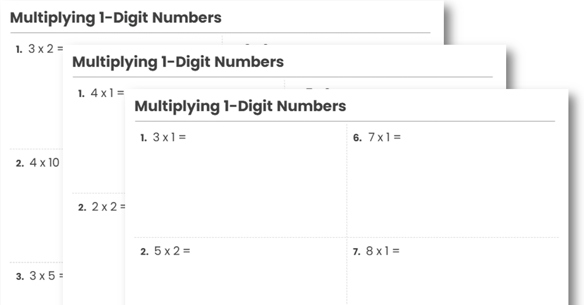 KS1 Arithmetic Multiplying 1 Digit Numbers by 1 Digit Numbers