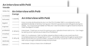 Black History Month An Interview with Pelé KS2 Football Guided Reading Carousel