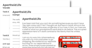 KS2 Apartheid Life Black Guided Reading Pack