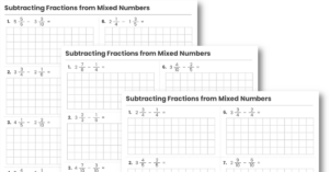 Subtracting Fractions from Mixed Numbers KS2 Arithmetic Test Practice