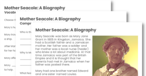 Mother Seacole Biography (Y2m/Y3d/Y4e) Guided Reading Pack