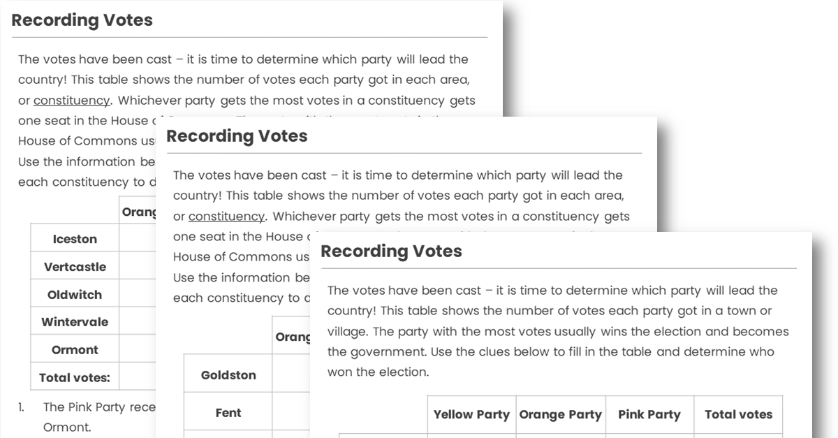 elections maths resources