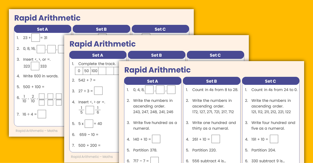 Year 4 Autumn Week 2 Rapid Arithmetic