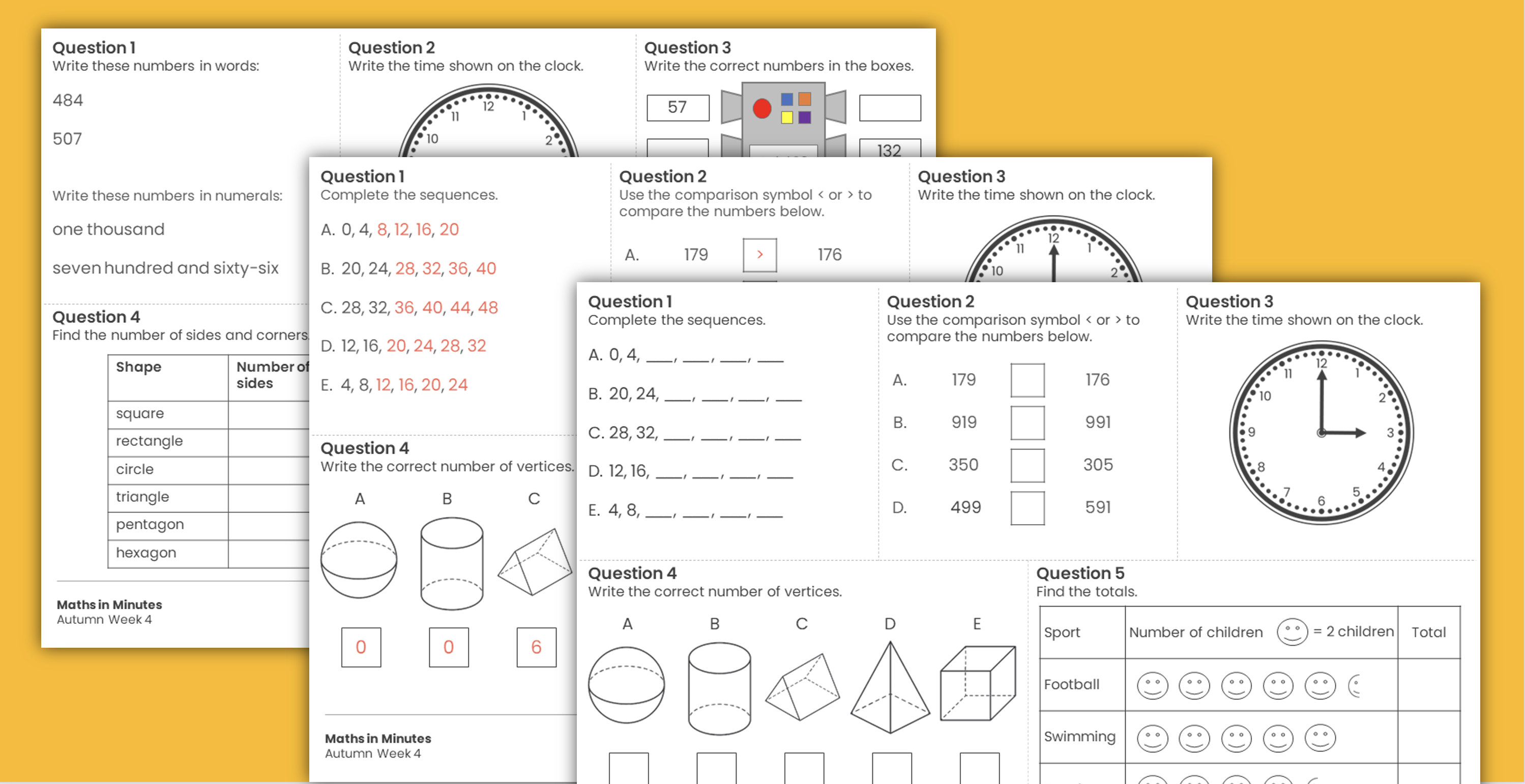 Year 1 Autumn Week 4 Maths in Minutes