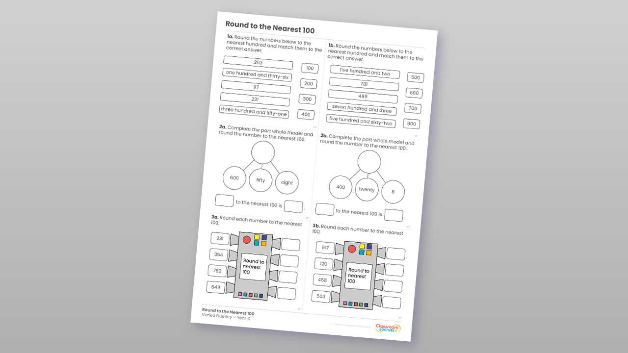 Year 4 Round to the Nearest 10 Reasoning and Problem Solving